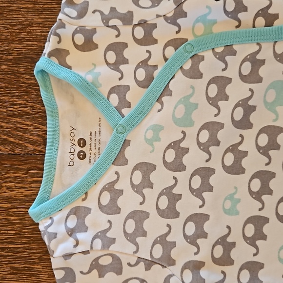 babysoy Elephant Pattern Kimono Gown Sleeper Sack, Size 0-3 Months - Picture 2 of 7